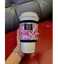 Kahve Bardağı Tutacağı El Yakmaz, Kahve Sleeve,Kumaş Yeniden Kullanılabilir Bardak Tutacaği (Pembe)
