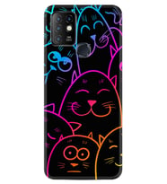 INFINIX Hot 8 9 10 11S Hot 10 Play 10T Kılıf Desemli Silikon Neon Cats 1790