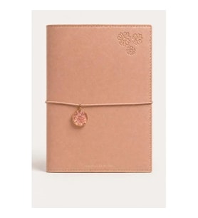 VICTORIA'S JOURNALS CHARM ÇİÇEK 126-2739 VEGAN DERİ KAPAK A5 100 gr. 96 YP. KREM NOKTALI DEFTER PAST