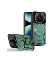 Redmi Note 14 Pro Plus Kılıf Joy Lens Standlı Kapak - Koyu Yeşil