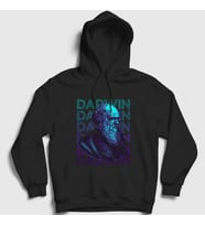 Presmono Unisex Siyah Evolution Evrim Charles Darwin Kapüşonlu Sweatshirt 441887tt