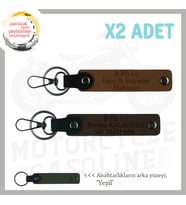 Motor Severlere, İsim Plaka ve B - Kan Grubu Yazılı Anlamlı Hediye x2 Anahtarlık, Kahve-K Kahve-Ysl