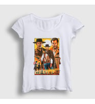 Presmono Kadın Beyaz Poster Film The Good The Bad And The Ugly T-Shirt 252482tt