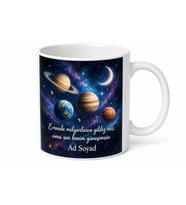 Gezegen Temalı Astronomi Baskılı Porselen Kupa Bardak Uzay Hediye