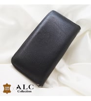 ALC Collection Siyah Renk Fermuarlı Lüks Hakiki Deri Büyük Boy Kadın Cüzdan