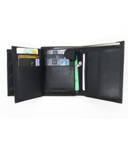 Hakiki Deri Cüzdan  İsme Özel Cüzdan  10x12,5 Dikey  TM 1256-5 Hediyelik Cüzdan (Siyah-Gri)