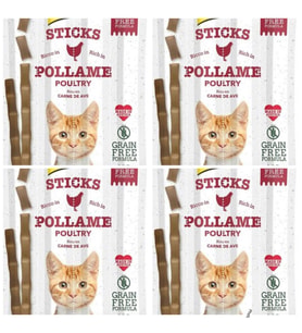 GimCat Sticks Kümes Hayvanı etli TAHILSIZ Ödül Çubukları 20 gr X 4 Paket