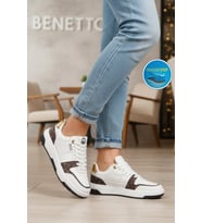 United Colors Of Benetton Beyaz Bağcıklı Cilt Memory Foam Unisex Spor Ayakkabı BNI-12091 G