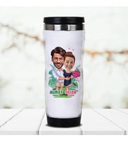 Kişiye Özel Romantik Aşıklar Sevgiliye Hediye Karikatürlü Termos Bardak