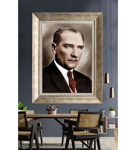 Gümüş Çerçeveli Atatürk Tablo za156