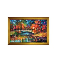 Manzara Temalı Kanvas Tablo 80 x 110 cm Gold Çerçeve
