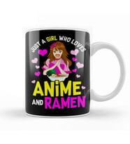 Just A Girl Who Loves Anime And Ramen Funny Foodie Kupa Bardak Porselen