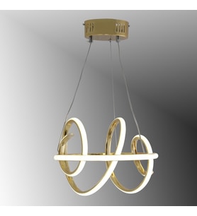 TT005-SR TT Aydınlatma Burgu Modeli Gold Sarı Kaplama Led Avize (Sarı)