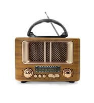 Küçük Mini Boy Retro Ahşap Tasarım Bluetooth Hoparlörlü Radyo – FM/AM Destekli, Şarjlı ve Taşınabilir Radyo NS-8108 GO-53-vice 00377