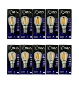 Heka 2W (22W) 2700K (Sarı Işık) E14 Duylu Led Rustik Ampul (10 Adet)