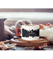 BK Gift Kişiye Özel İsimli Tarihli Kırmızı Kulplu Çay & Kahve Fincanı-5, Arkadaşa Hediye, Sevgiliye Hediye