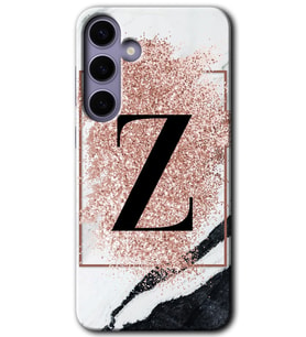 Galaxy S24 Kılıf HD Desen Baskılı Kılıf - Pembe Mermer Desenli Z Harfi
