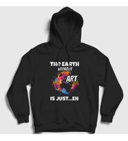 Presmono Unisex Siyah The Earth Without Art Kapüşonlu Sweatshirt 413931tt