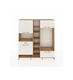 Hyperion Dolap 12 Raflı Tek Çekmeceli 8 Kapaklı 220x44x243 Çam-Aytaşı/Aytaşı