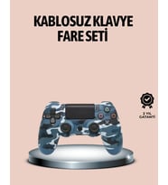 Bluetooth Kablosuz PS4 Gamepad Çift Motorlu Siyah Controller