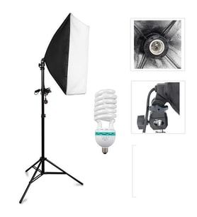 Youtuber Kanalı İçin, 50x70cm Softbox Daimi Işık Seti
