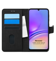 Microsonic Samsung Galaxy A05 Kılıf Fabric Book Wallet Siyah (Siyah)