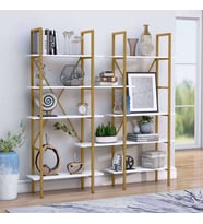 Zizuva Tasarım Gold&Beyaz Kitaplık