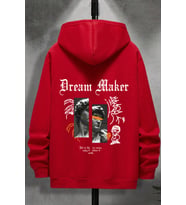 Dream Maker Baskılı Unisex Oversize Sweatshirt (Kırmızı)