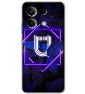 Redmi Note 13 Pro 5G Kılıf HD Desen Baskılı Kılıf - Dark Neon Yaprak Ü Harfi