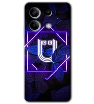 Redmi Note 13 Pro 5G Kılıf HD Desen Baskılı Kılıf - Dark Neon Yaprak Ü Harfi