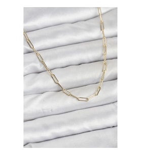 Mey İthalat® CM 14K Gold Renk Pirinç Ataç Zincir Kadın Kolye
