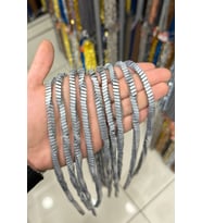 Hematit Taşı Dalgalı Rondela Kesim Mat Açık Gri 6x3mm Doğal Taş Dizi