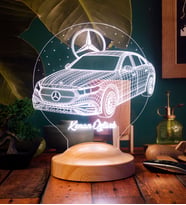 Babalar Günü Hediyesi Mercedes Tasarımlı, Mercedes Benz Figürlü Led Masa Lambası, Babaya Hediye Mercedes Hayranlarına Dekoratif Hediye