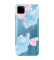 Realme C21Y/C25Y Uyumlu Kalp Desenli Şeffaf Telefon Kılıfı