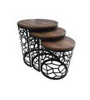 Zigon ST 17635 CNC Osmanlı Motif İşleme Metal Ayak Kütük Desen MDF tabla El Yapım (Ceviz)