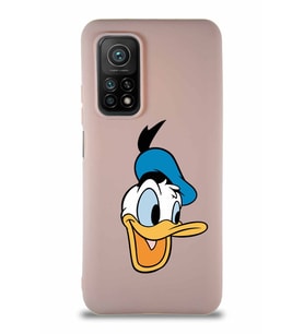 Xiaomi Mi 10T Soft Premier Kapak Donald Duck-A Tasarımlı Silikon Kılıf - Pudra (Şeffaf)