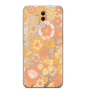 Huawei Mate 20 Lite Uyumlu Çiçek Desenli Şeffaf Telefon Kılıfı