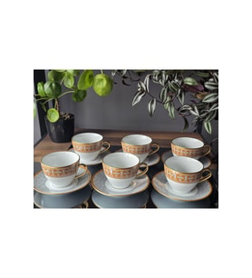 Honey turuncu 12 parça çay fincanı