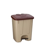 Omnipazar SY-4255 40 lt Köşeli Pedallı Plastik Çöp Kovası (İç Kovasız)