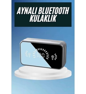 Powerbankli Bluetooth Kulaklık Yüksek Ses Aynalı Çift Dijital Gösterge Ekranı