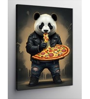 Kanvas Tablo Pizza Tutan Panda