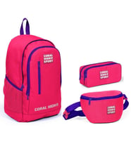 Coral High Sport Neon Mercan Ortaokul Lise Sırt Çanta Seti
