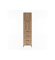 Hyperion Dolap 3 Raflı 4 Çekmeceli 2 Kapaklı 60x44x243 Çam-Çam