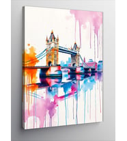 Kanvas Tablo Renkli Tower Bridge