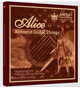 Alice AWR47-SL Akustik Gitar Teli (11-52 Phosphor Bronze)  Fosfor Bronz Sarım ile Zengin Harmonikler ve Uzun Süreli Parlak Tını