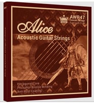 Alice AWR47-SL Akustik Gitar Teli (11-52 Phosphor Bronze)  Fosfor Bronz Sarım ile Zengin Harmonikler ve Uzun Süreli Parlak Tını