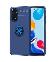 Coverzone Xiaomi Redmi Note 11S ?le Uyumlu K?l?f Ravel Y�z�k Tutma Aparat? Tak?l? Stand Olabilen Silikon Mavi