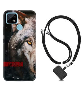 Realme C11 C21 C21Y C25Y C11 2021 Kılıf Boyun Askılı Silikon Wolf Eyes 1758