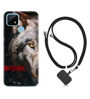 Realme C11 C21 C21Y C25Y C11 2021 Kılıf Boyun Askılı Silikon Wolf Eyes 1758