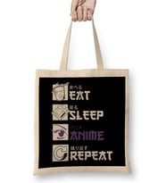 Eat Sleep Anime Repeat Funny Japanese Manga Tee Bez Çanta Uzun Saplı